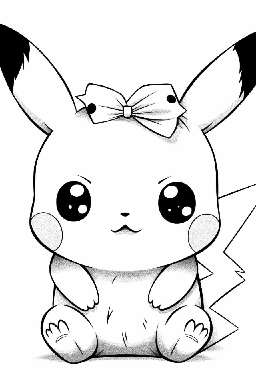 Pikachu coloring pages cute