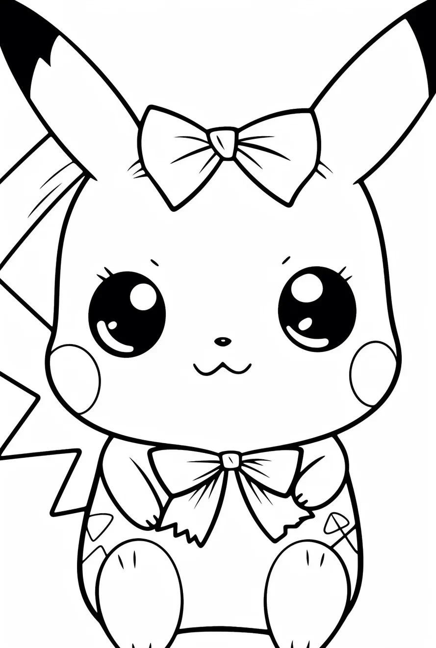 Pikachu coloring pages for girls