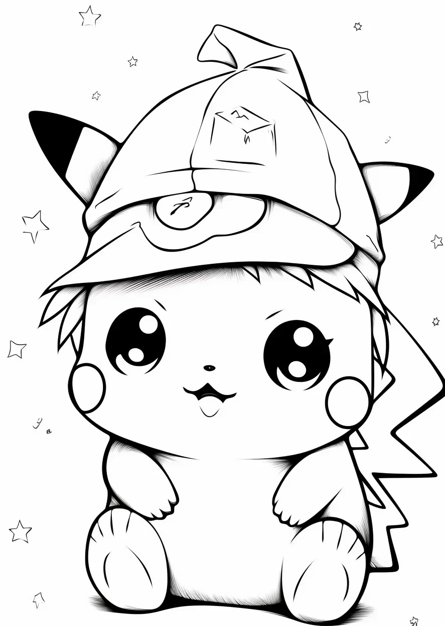 Cute Baby Pikachu Pokemon Coloring Pages - Free Printable