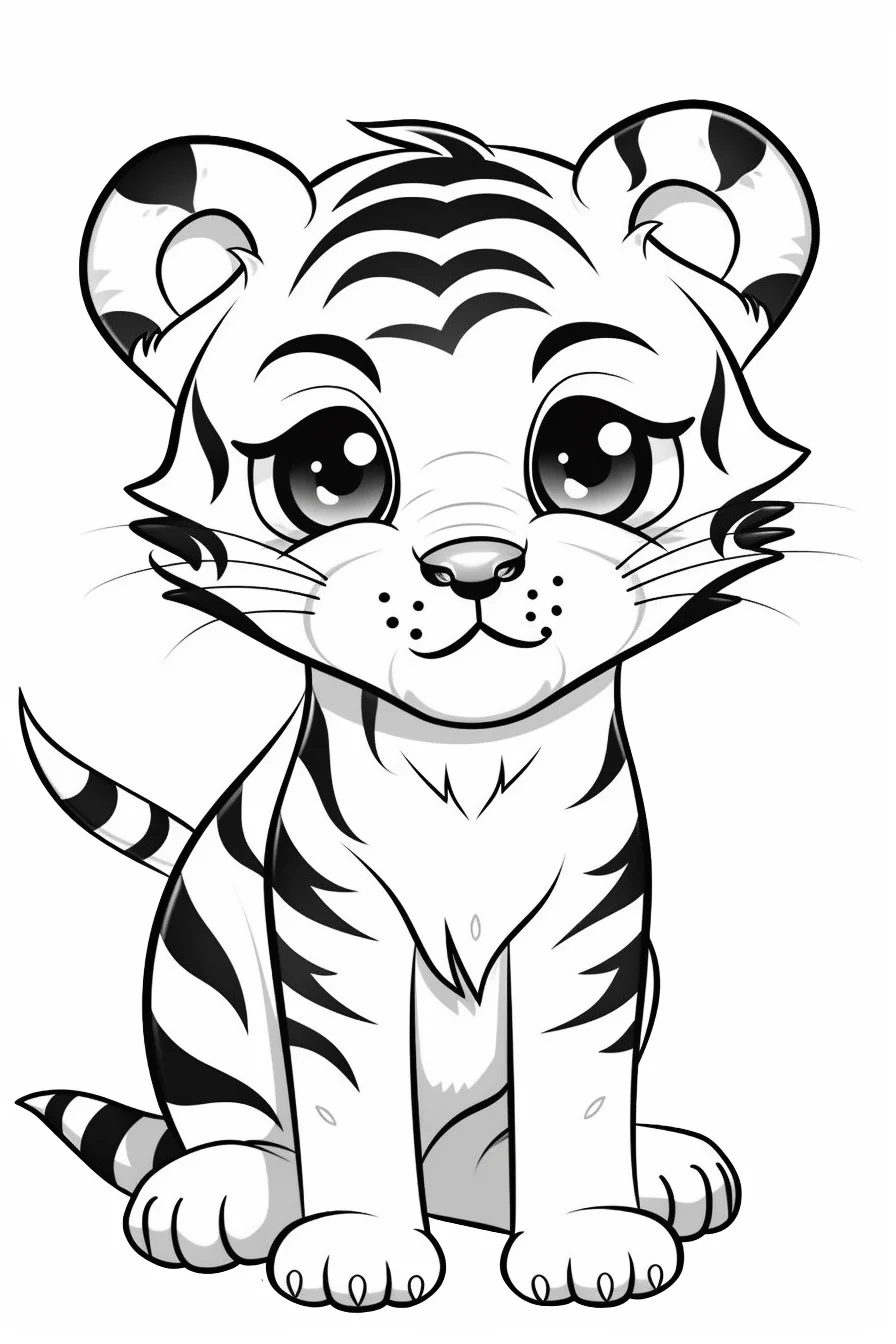 Preschool Baby Tiger Coloring Pages