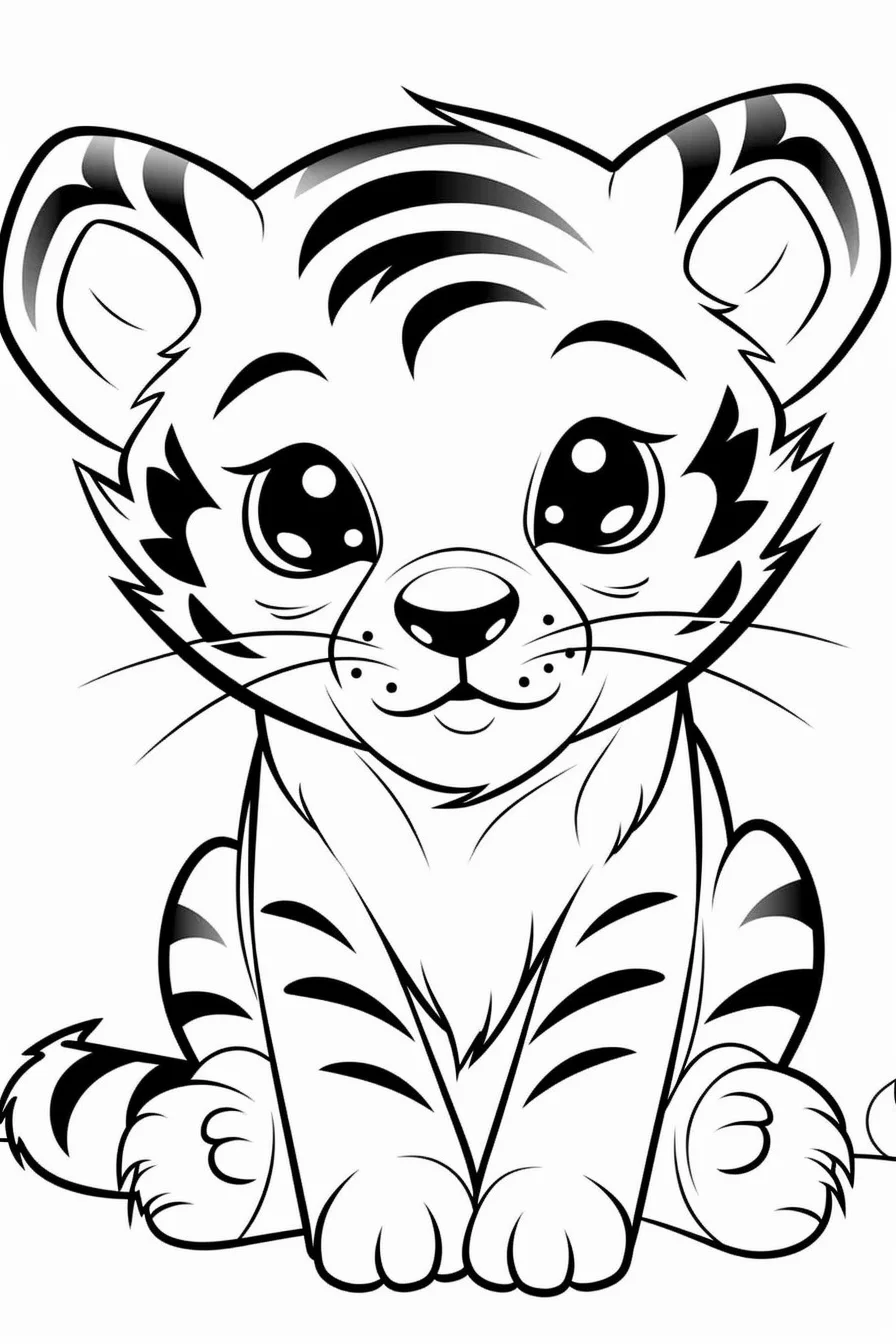 Preschool Tiger Coloring Pages