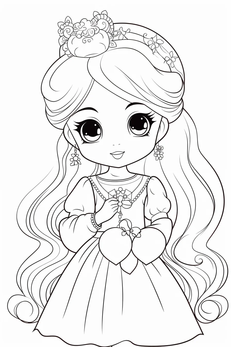 Princess coloring pages for girls cute