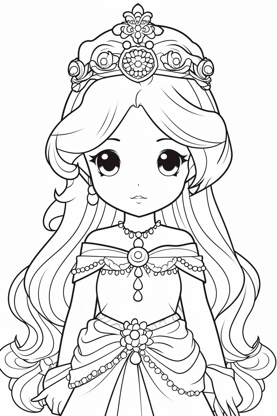 Princess coloring pages for girls easy