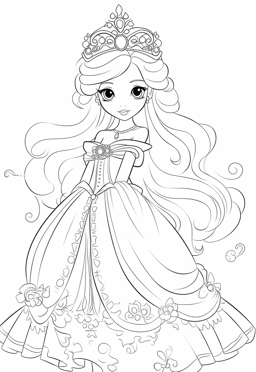 Princess coloring pages for preschoolers easy