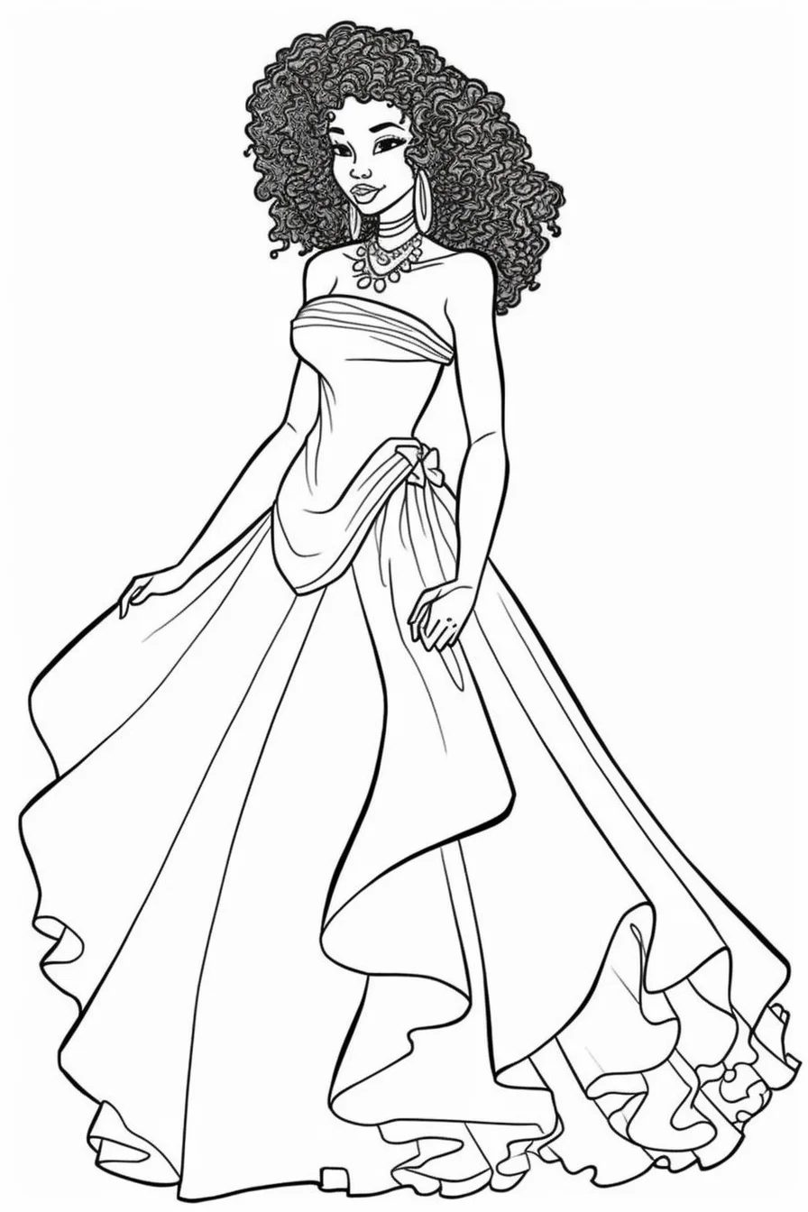 Printable African American Queen Coloring Pages