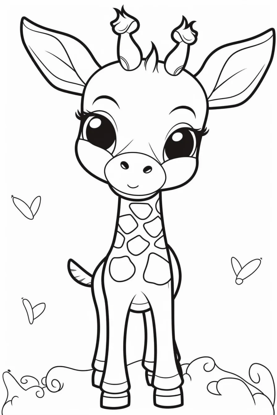 Printable Cute Giraffe Coloring Pages