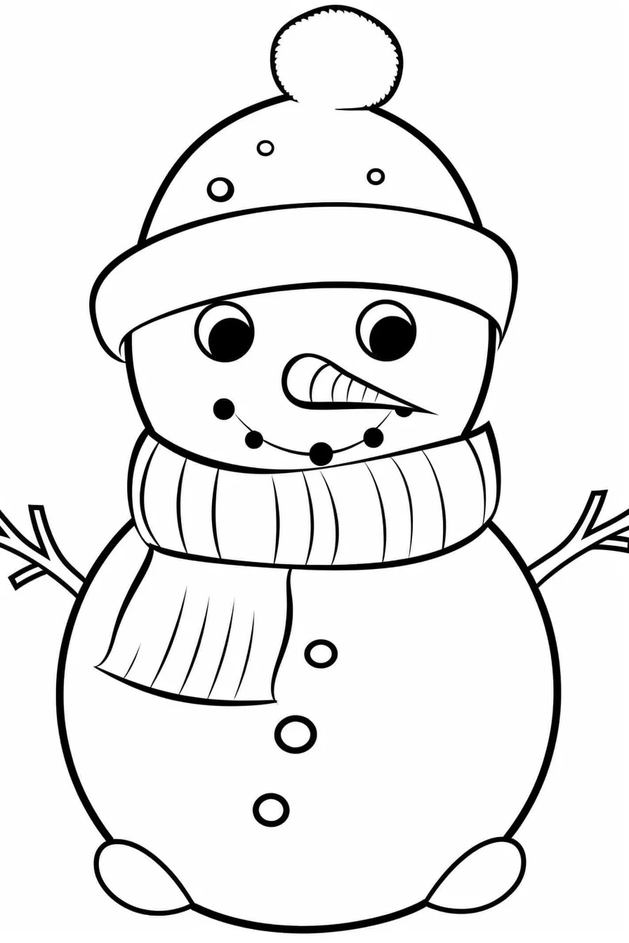 Printable Cute Snowman Coloring Pages