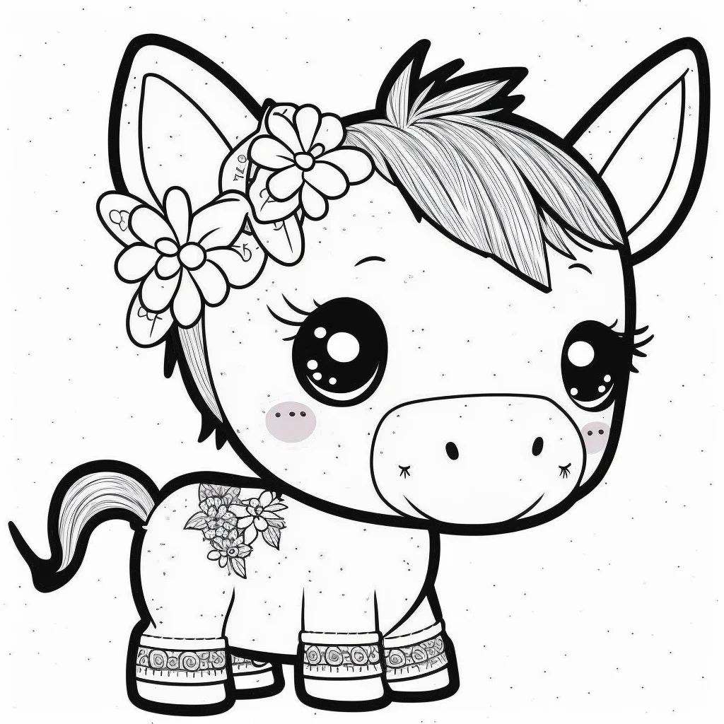 Printable Donkey Coloring Pages