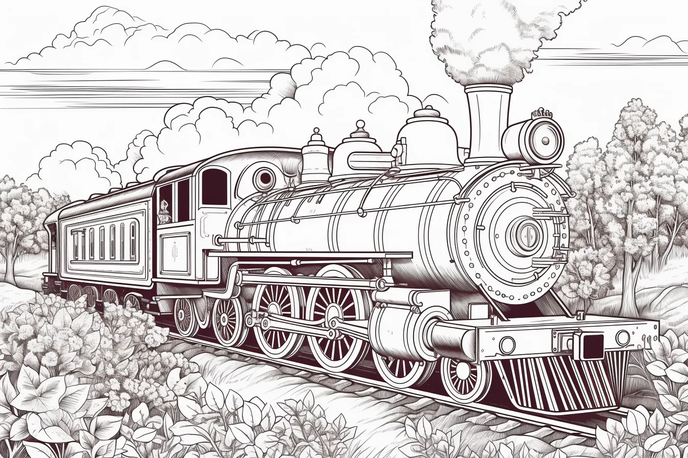 Printable Easy Train Coloring Pages