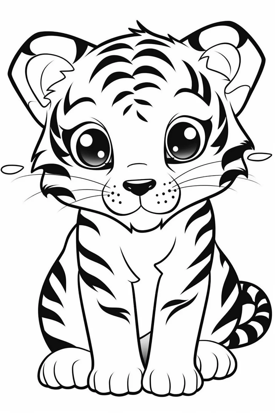 Printable Tiger Colouring Pages