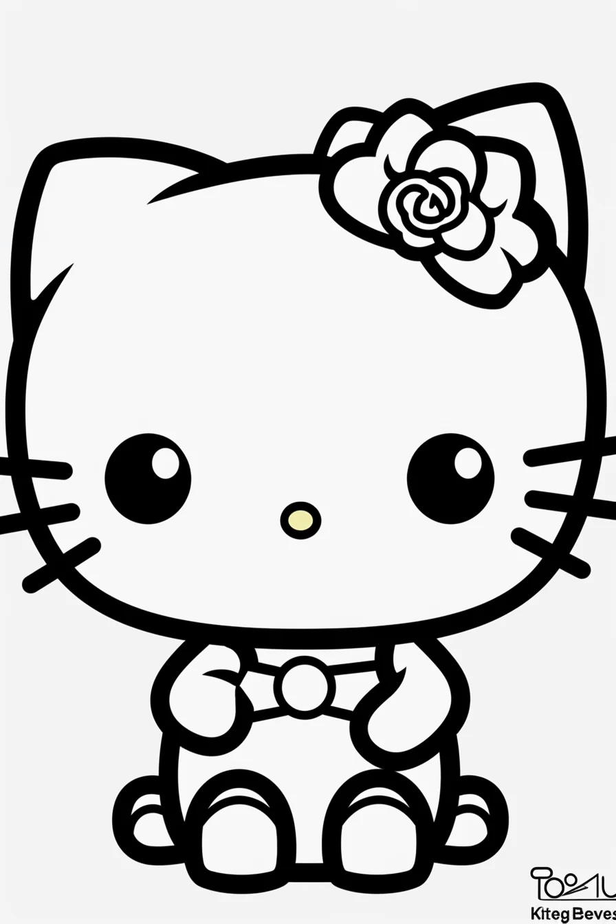 Printable full size hello kitty coloring pages