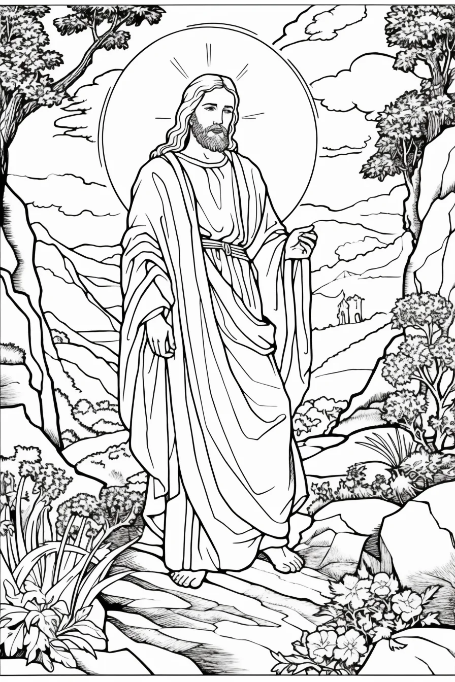 Printable jesus coloring pages for adults