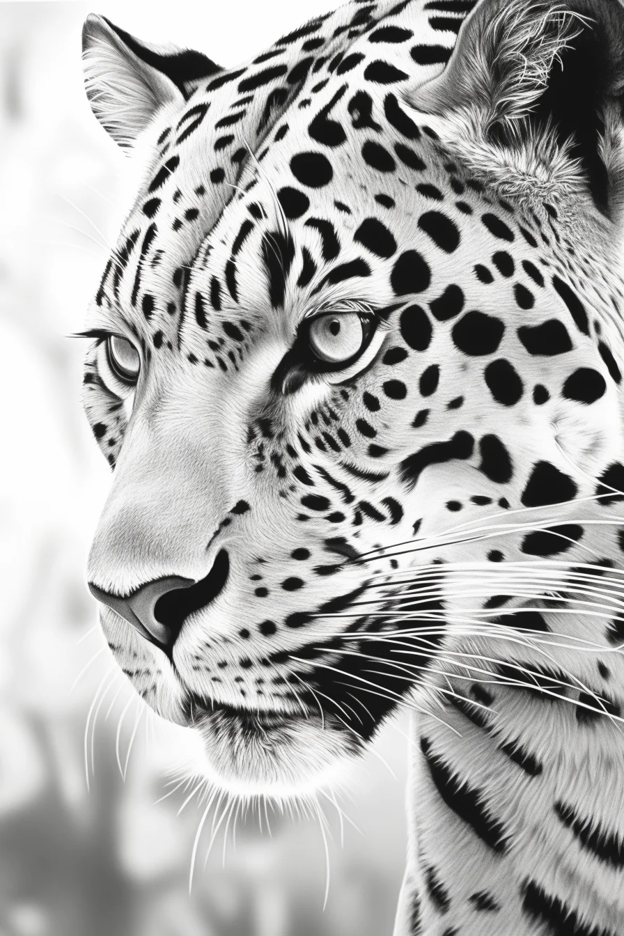 Printable realistic coloring pages of animals jaguar panther