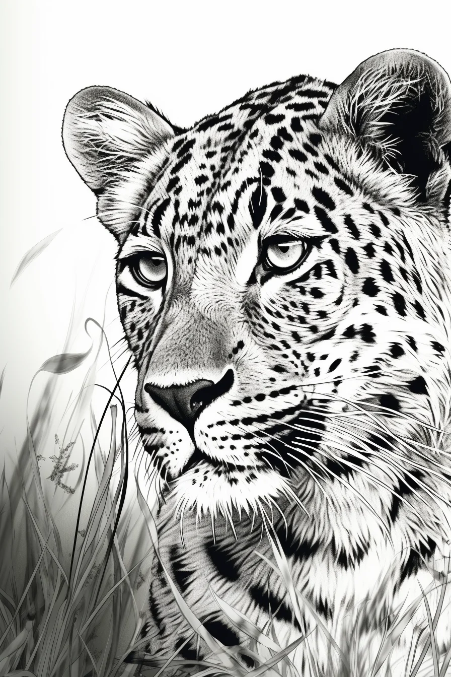 Printable realistic coloring pages of animals jaguar
