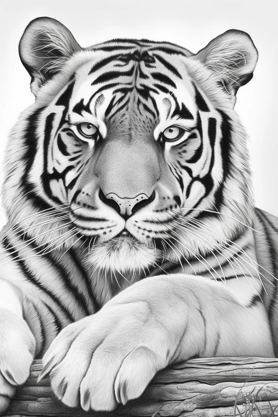 Printable realistic coloring pages of animals tiger