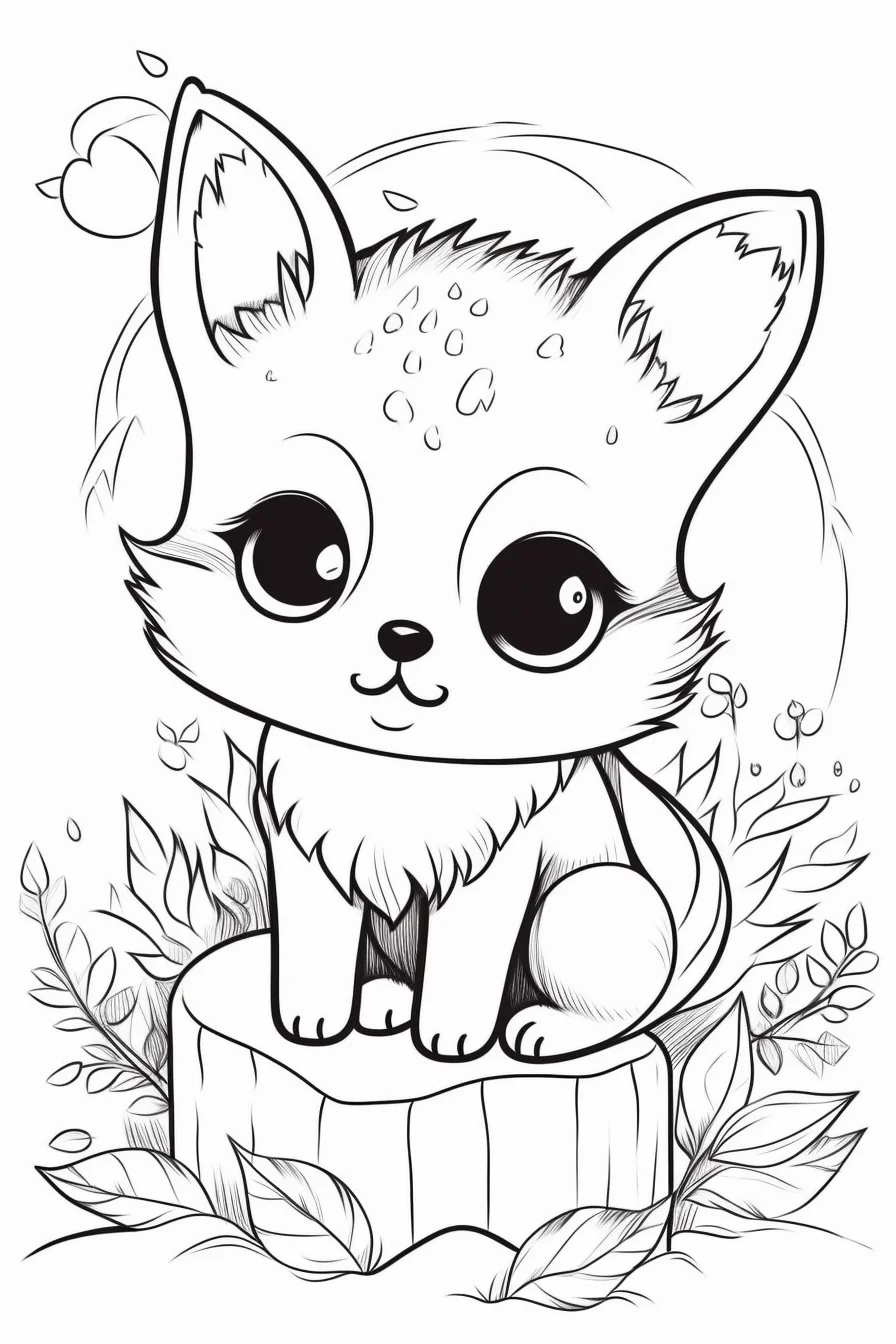Puppy Kawaii Cute Animal Coloring Pages