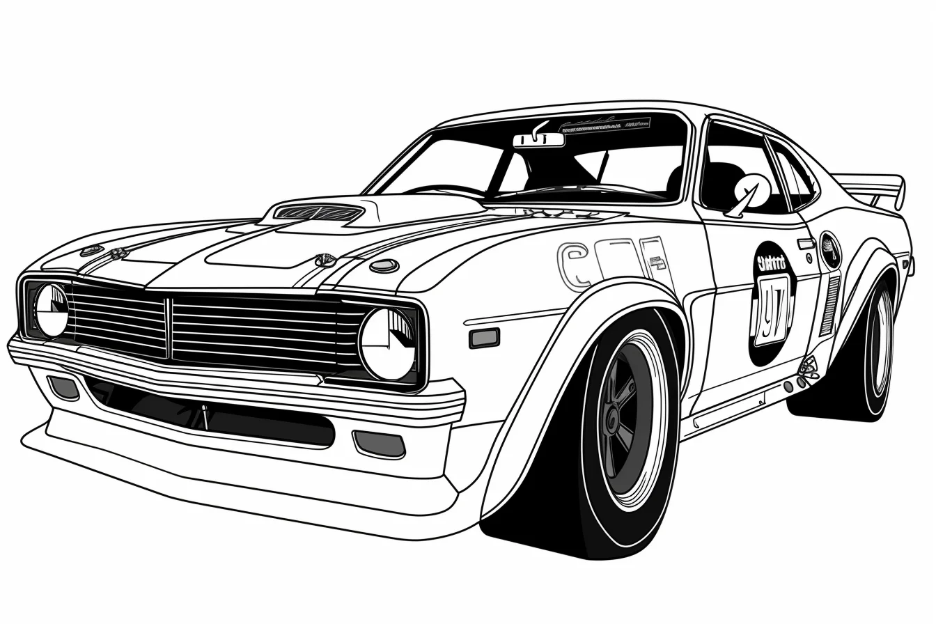Race car coloring pages for adults