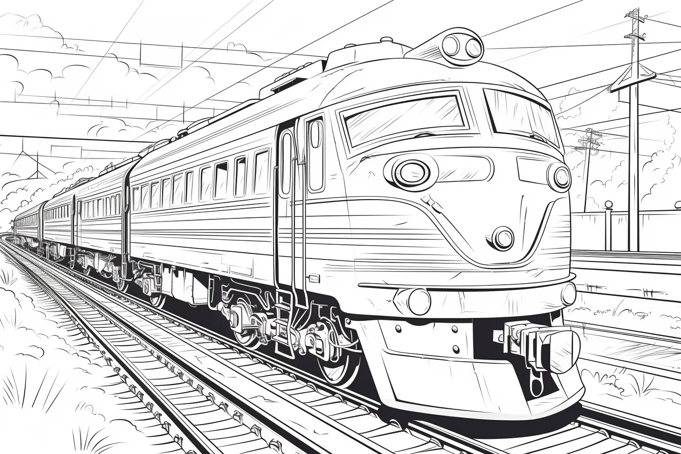 Real Steam Train Coloring Pages