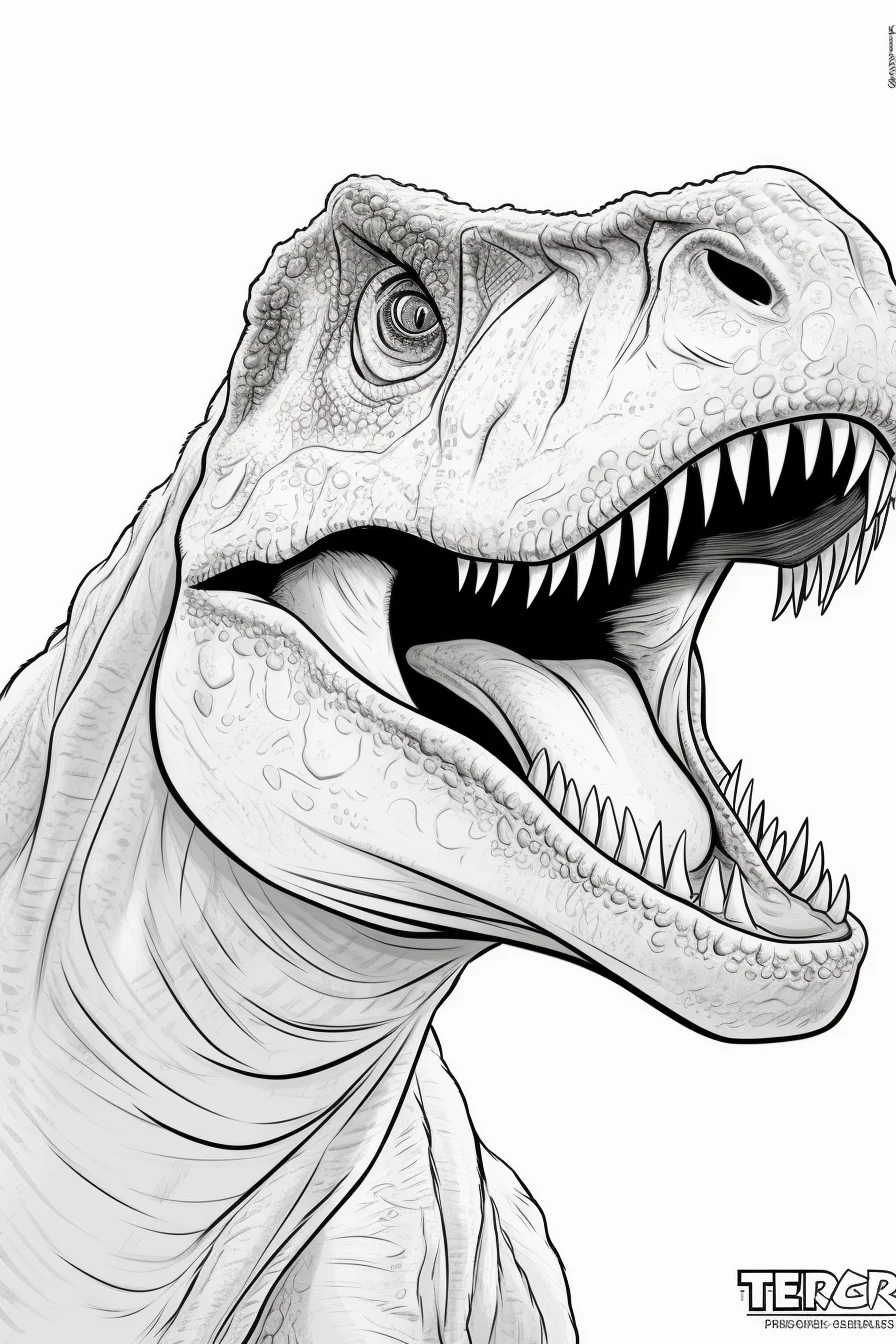 Realistic t rex coloring page