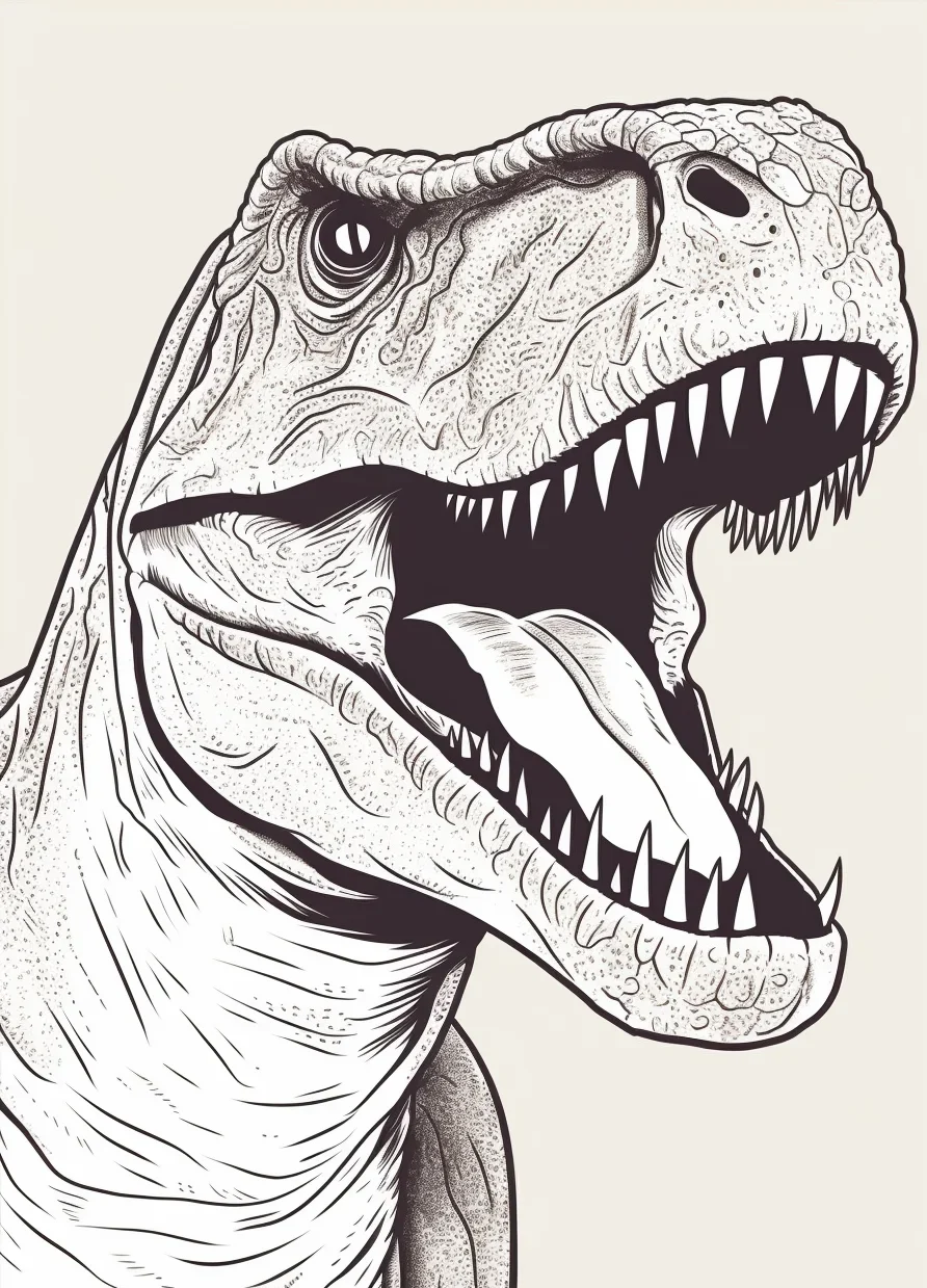 Scary t-rex coloring pages printable