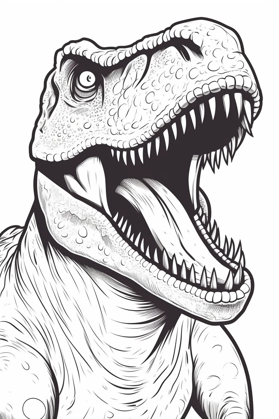 Scary t-rex coloring pages