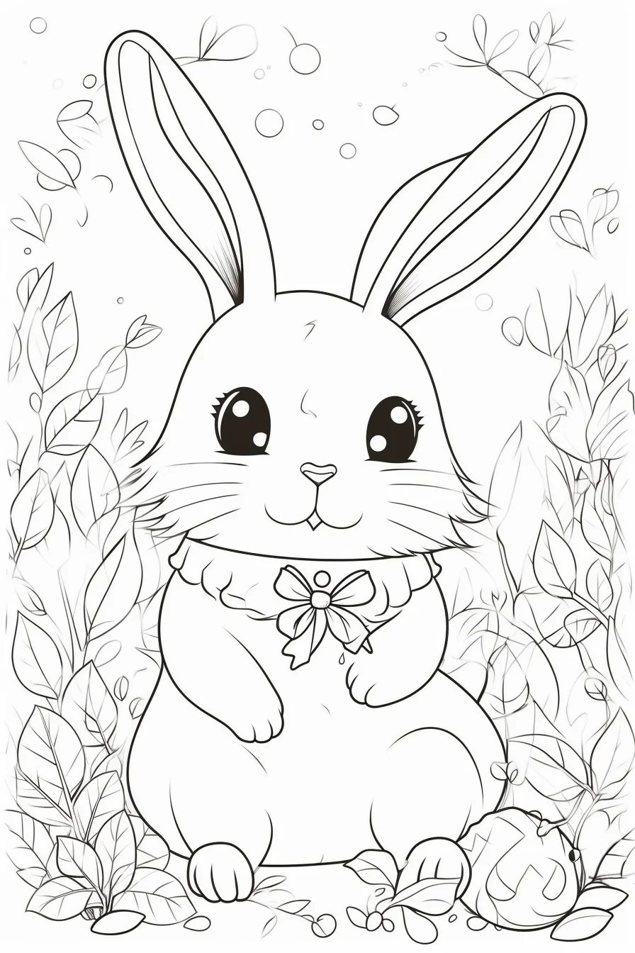 Simple Bunny Coloring Pages