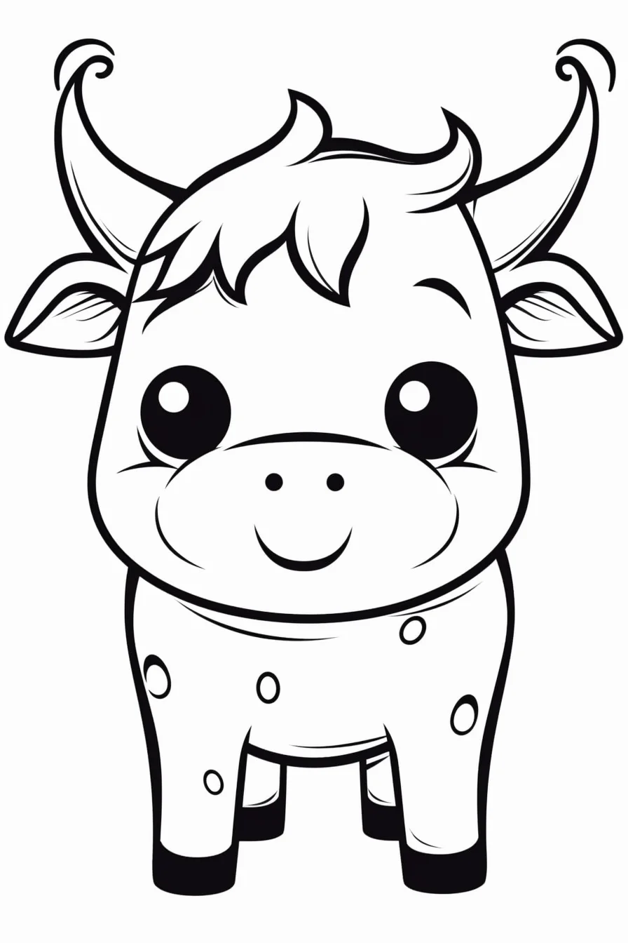 Simple Cow Coloring Pages