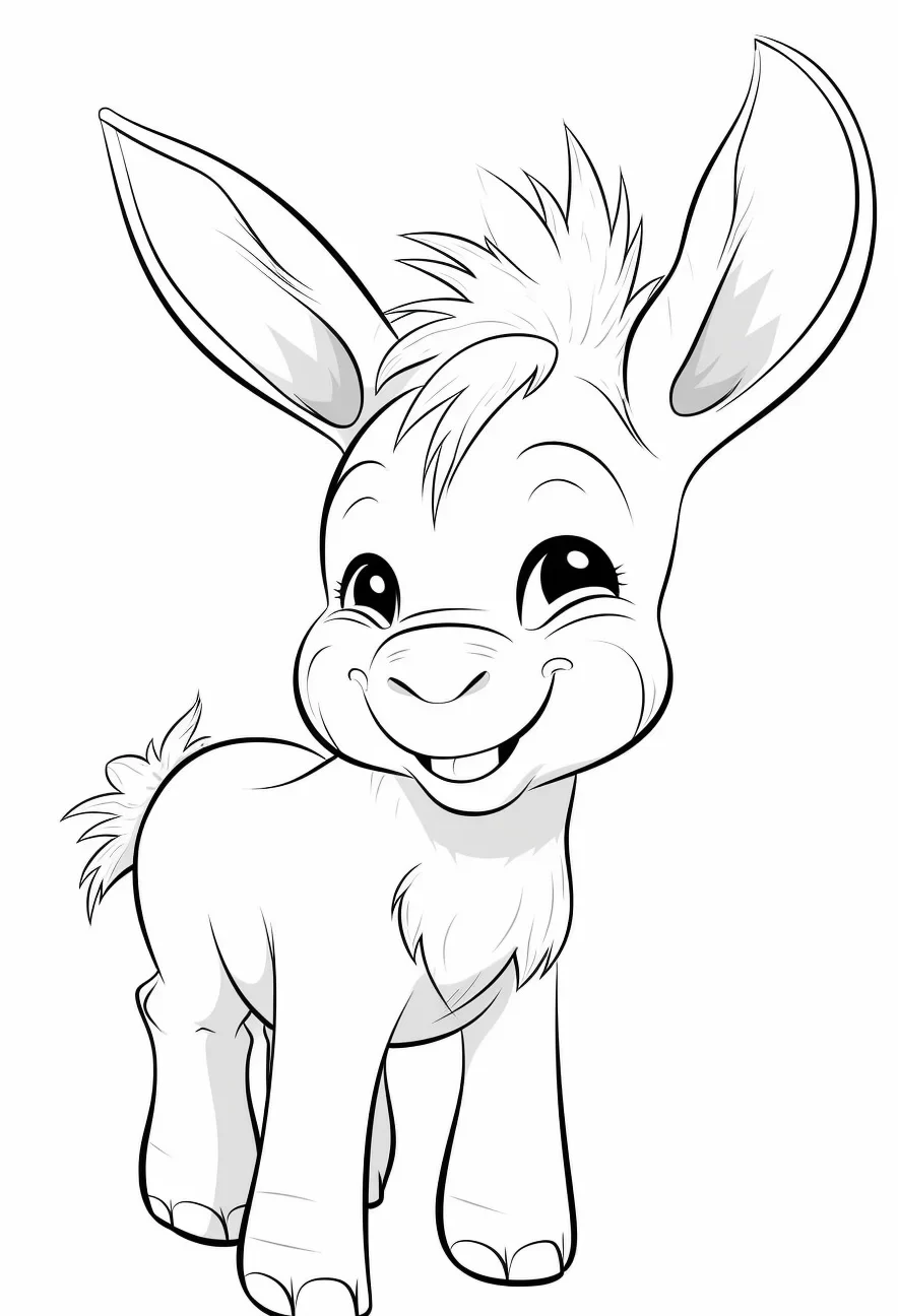 Simple Donkey Coloring Page