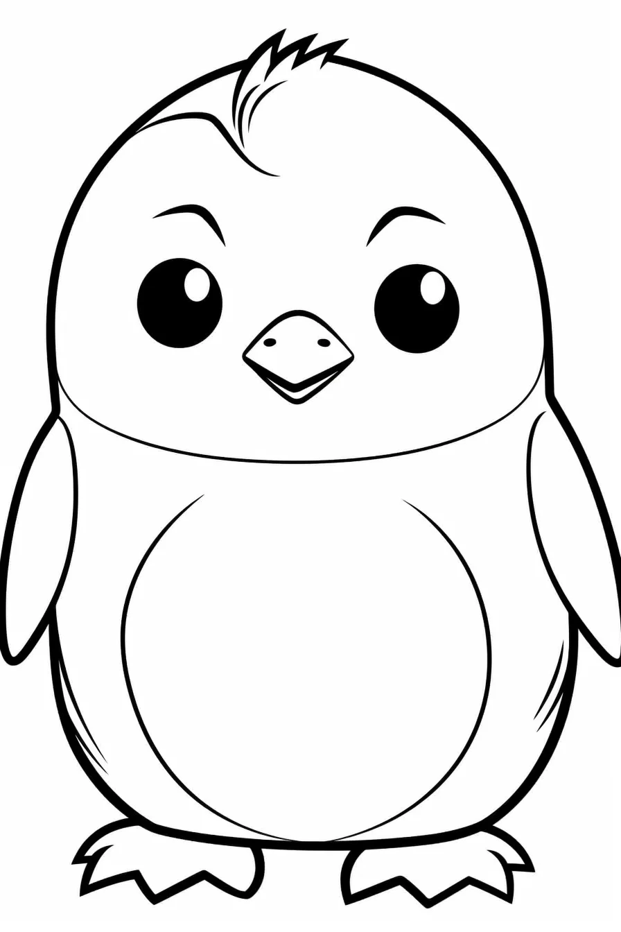 Simple Penguin Colouring Pages