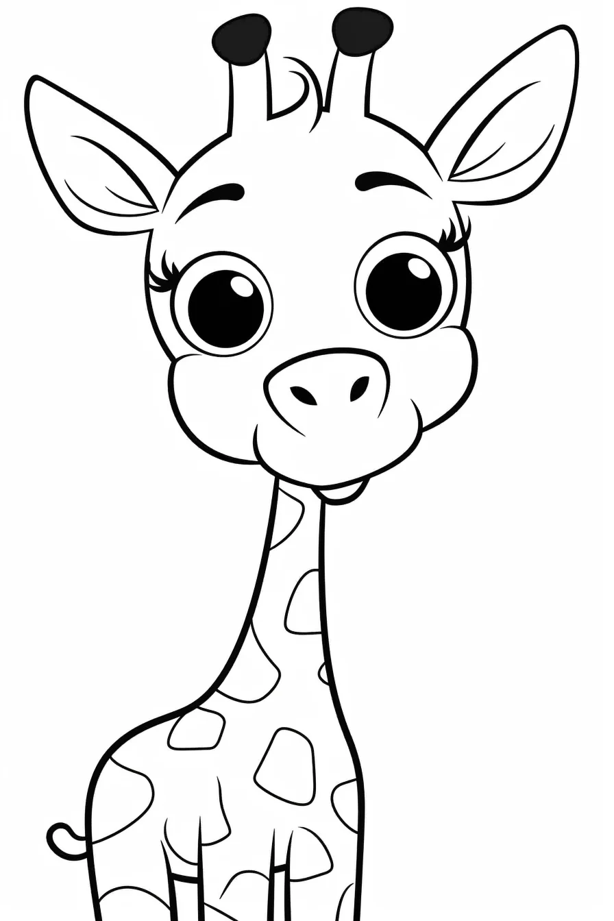 Simple Printable Giraffe Coloring Pages