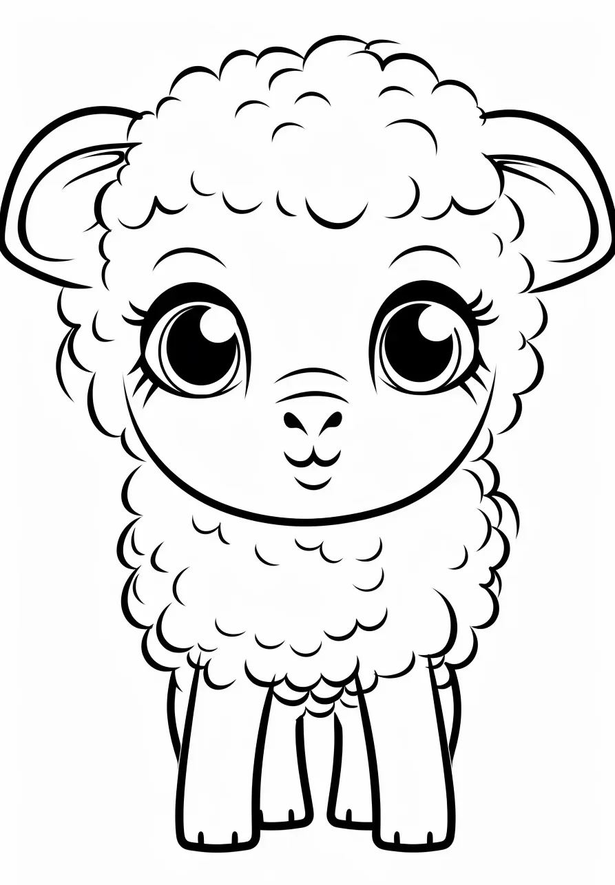 Simple Sheep Coloring Page