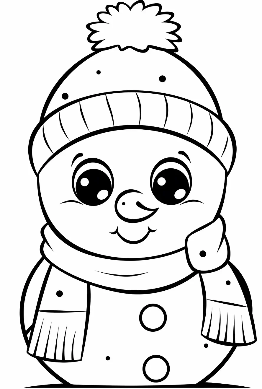 Simple Snowman Coloring Pages