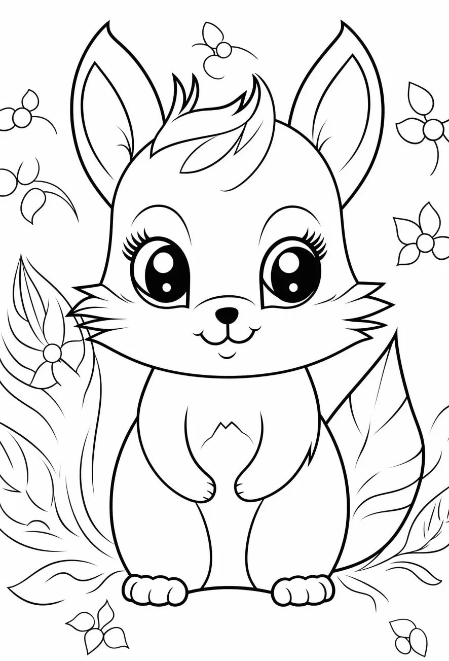 Simple Squirrel Coloring Page
