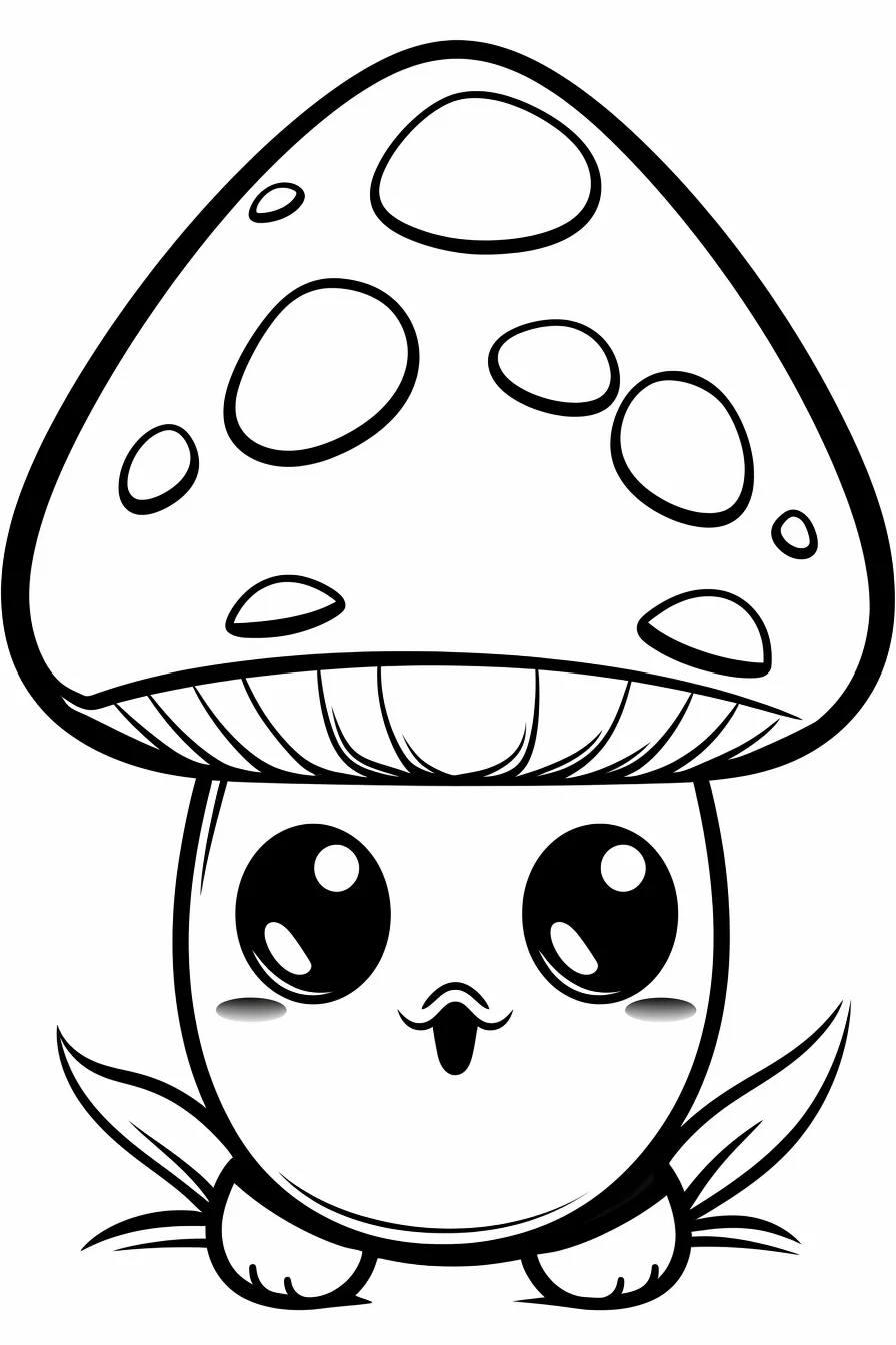 Simple mushroom coloring pages for kids free printable
