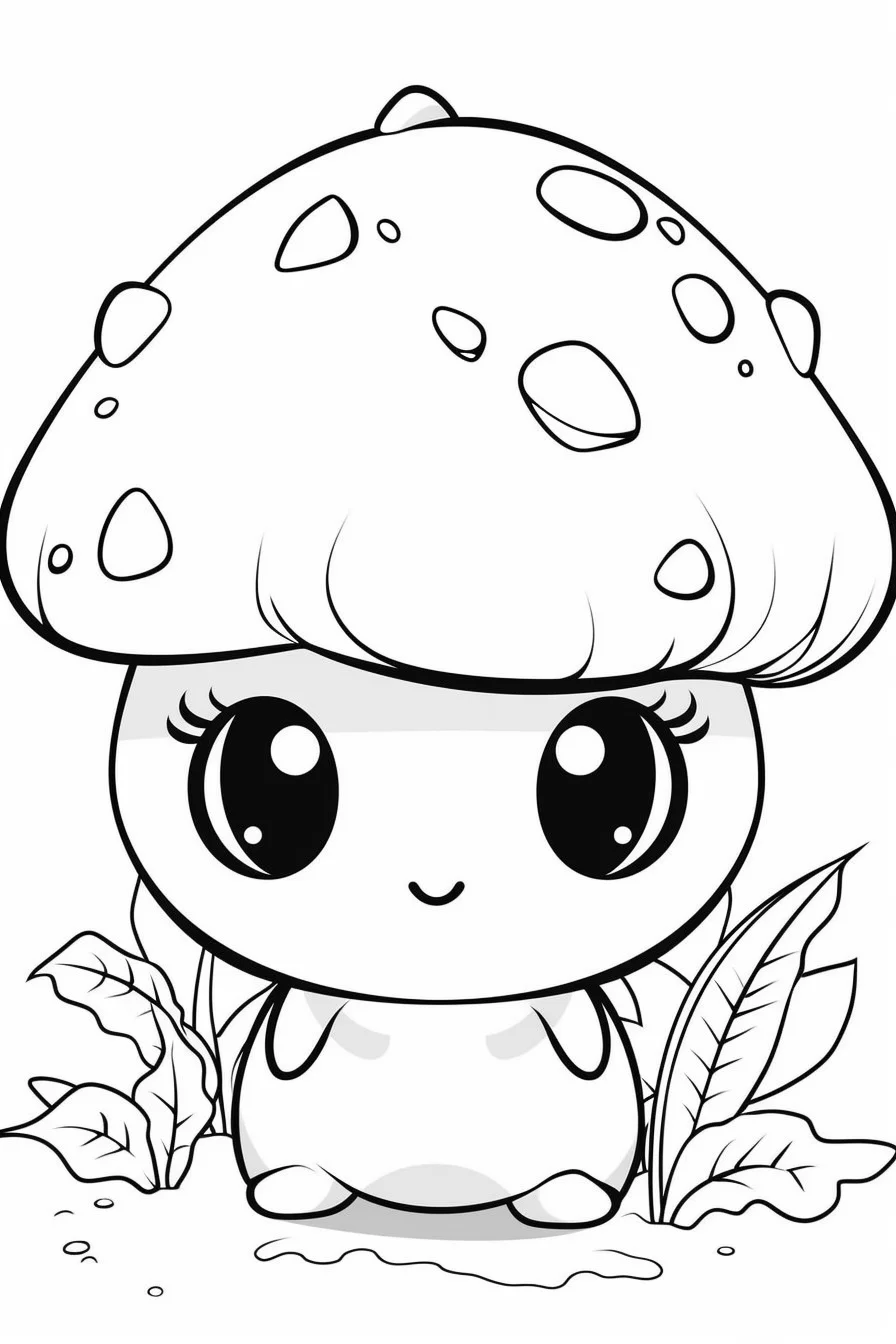 Simple mushroom coloring pages