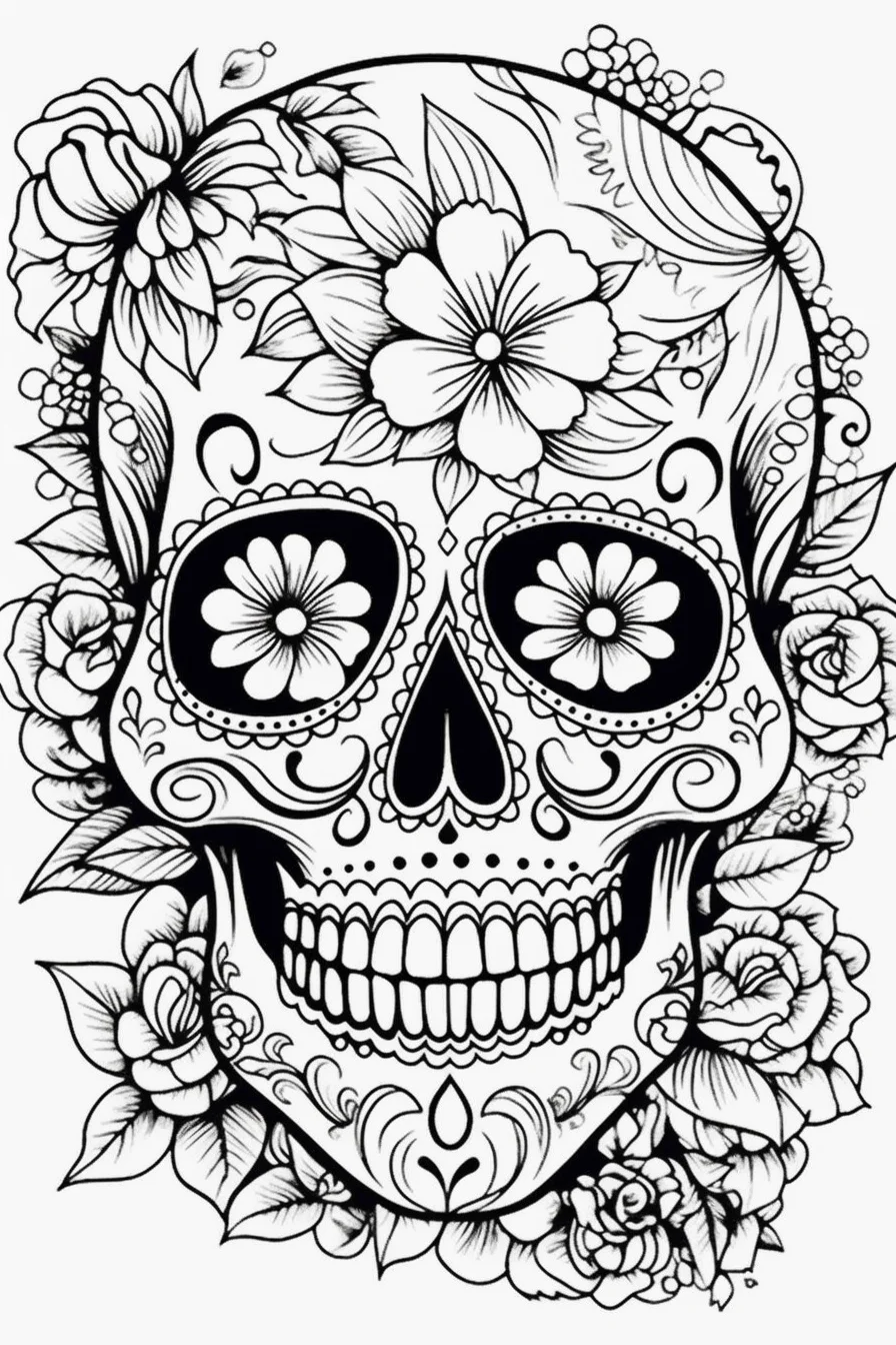 Skull coloring pages for teens