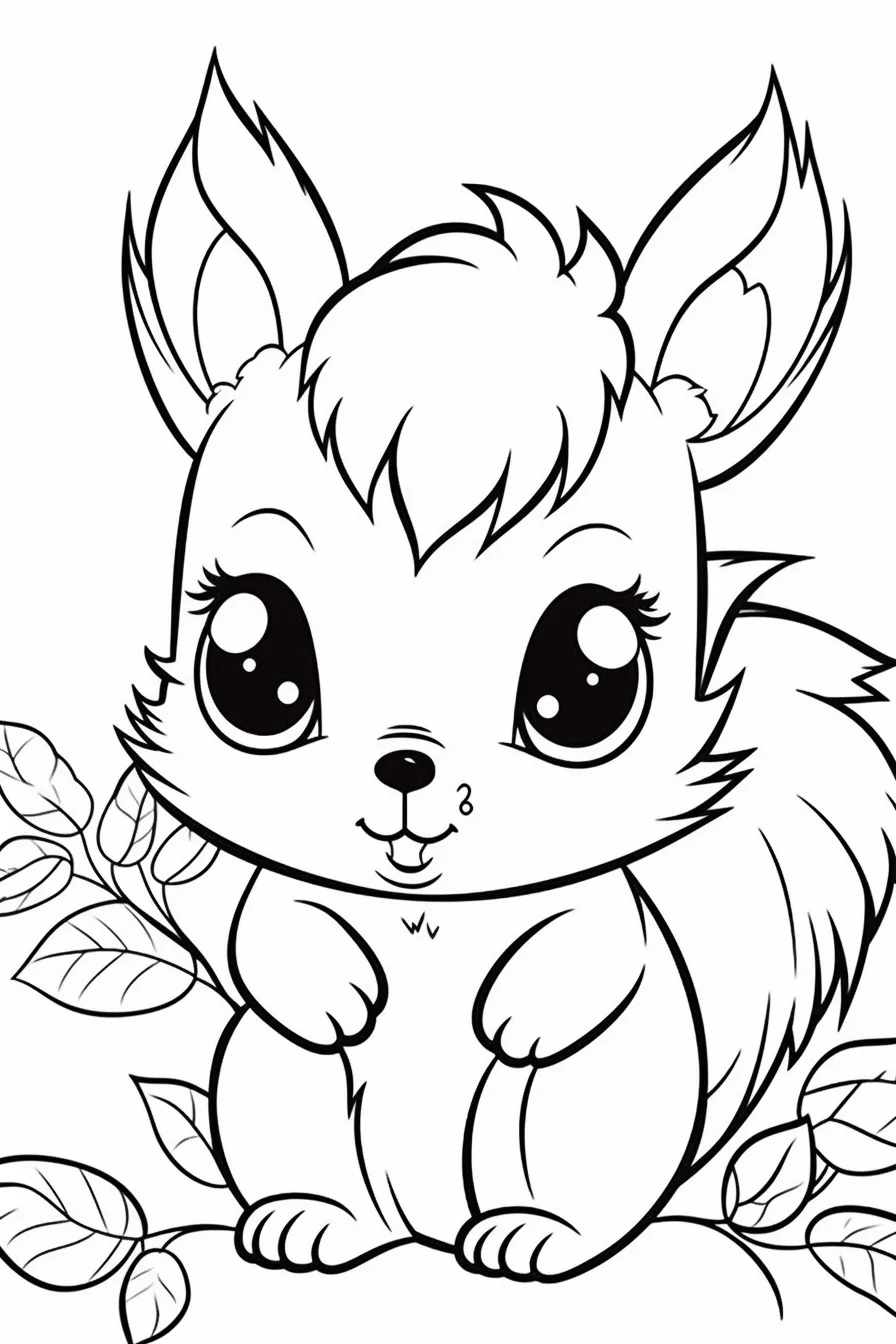 Cute Squirrel Coloring Page Printable