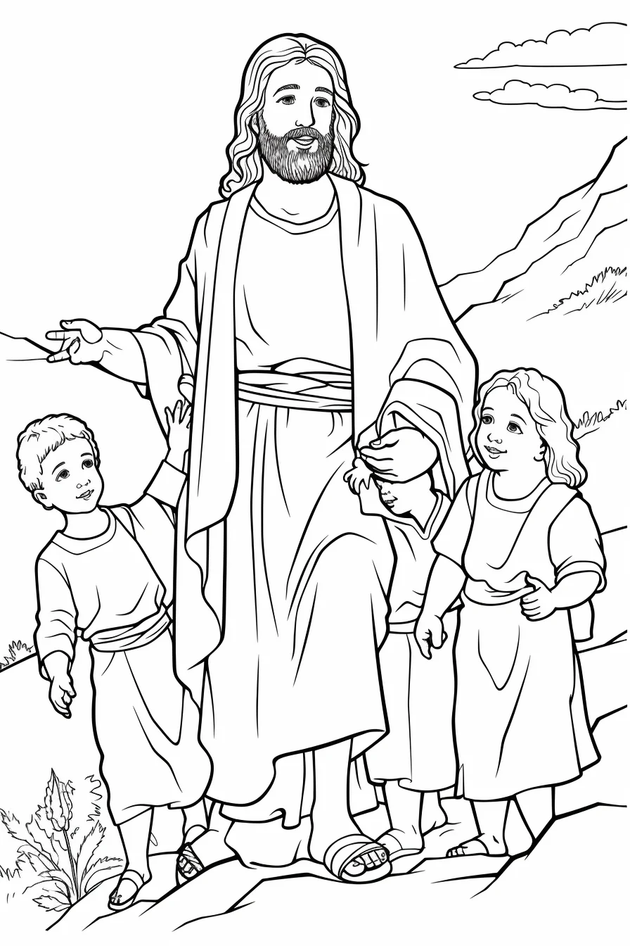 Sunday school jesus coloring pages printable easy