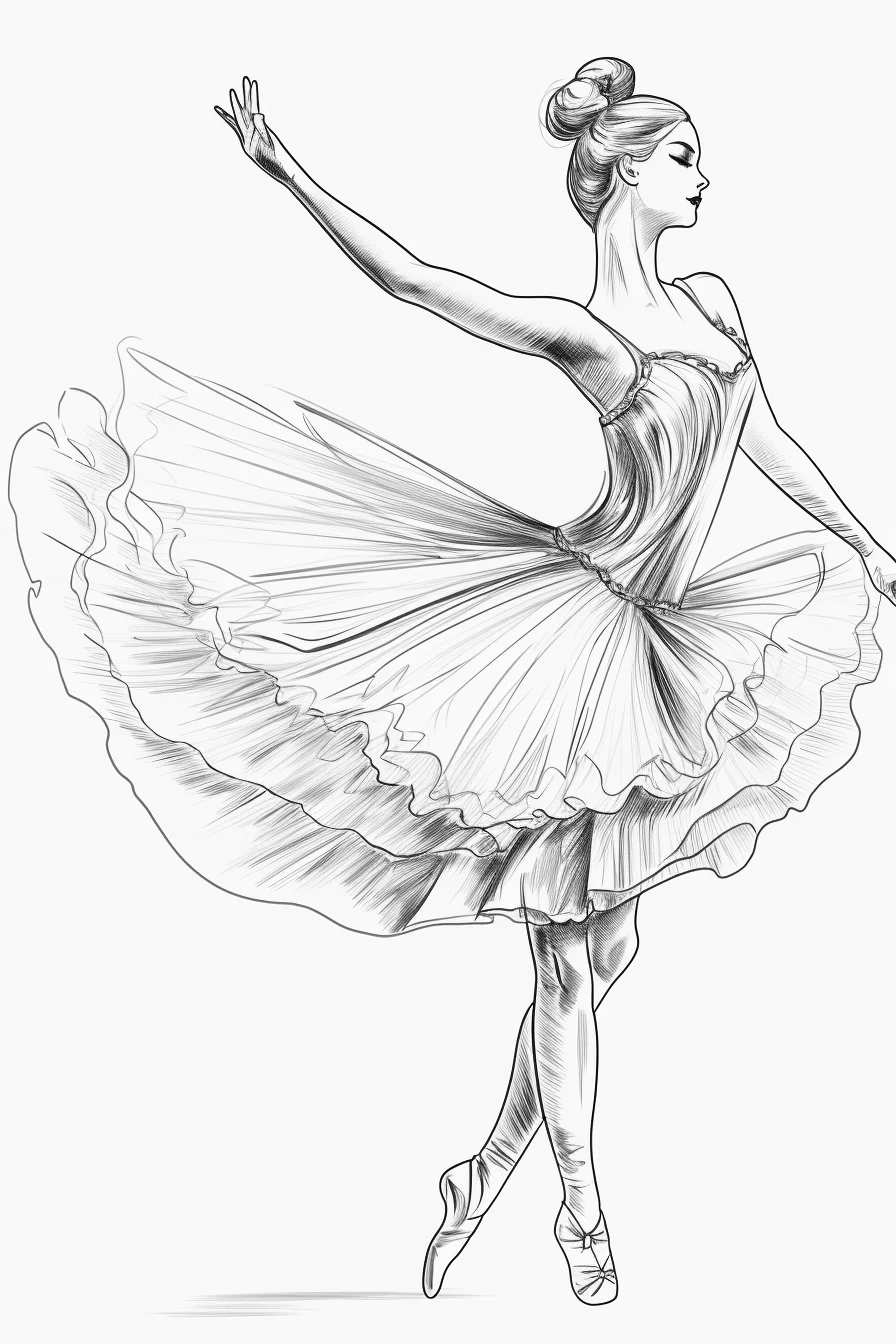 Swan lake realistic ballerina coloring pages