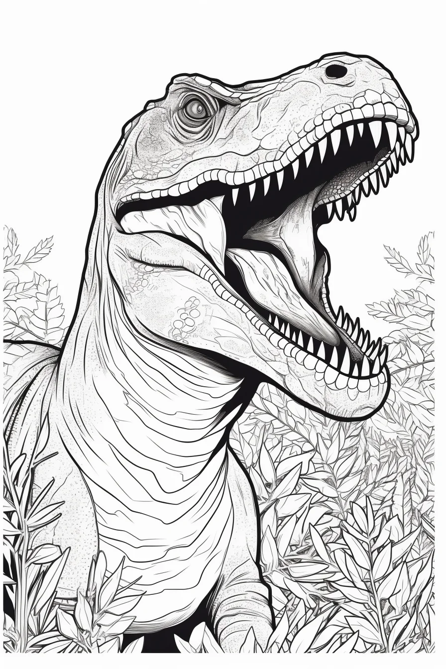 T rex coloring pages for kids free printable