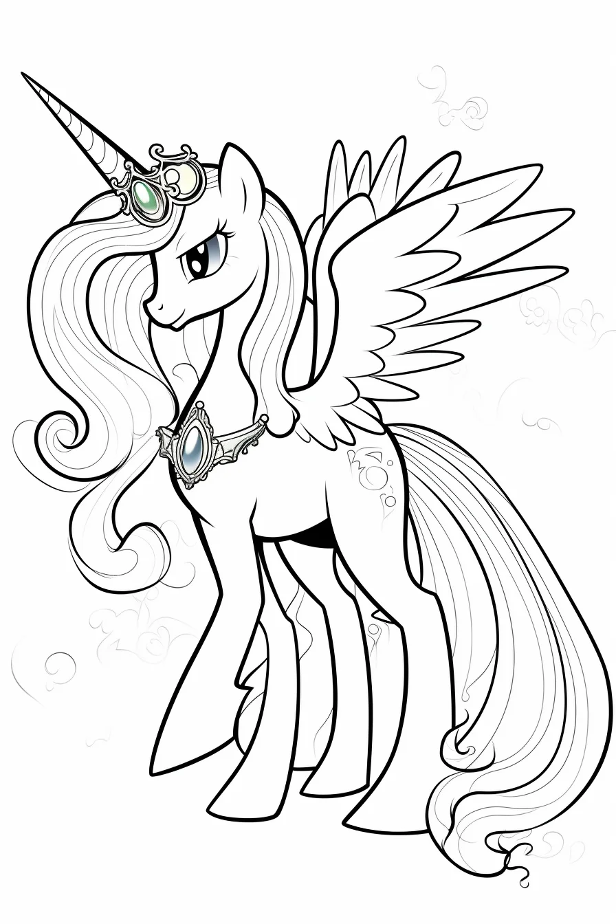 celestia my little pony coloring page