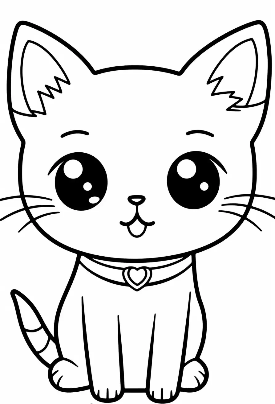 Adorable Cute Cat Coloring Pages