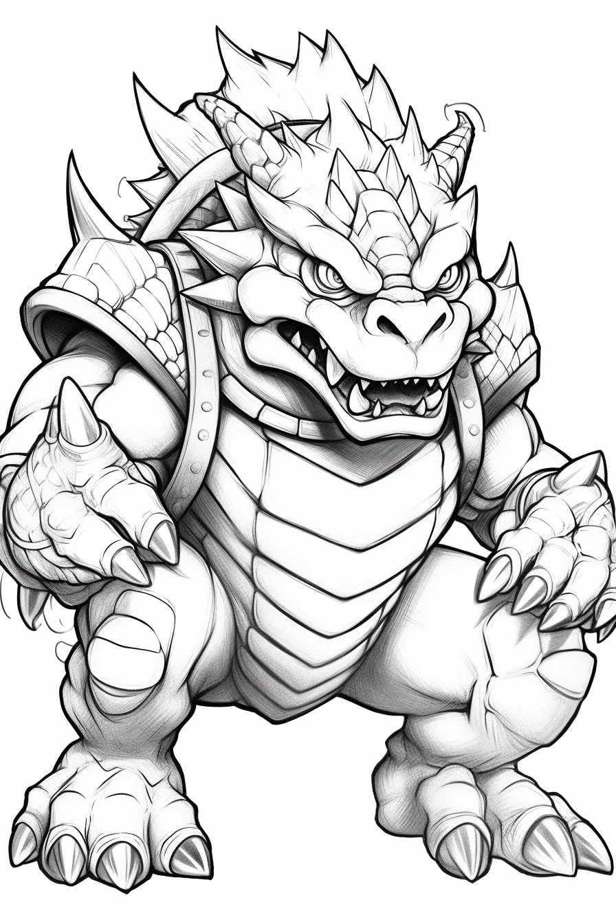 Bowser The Super Mario Bros Movie coloring page Free