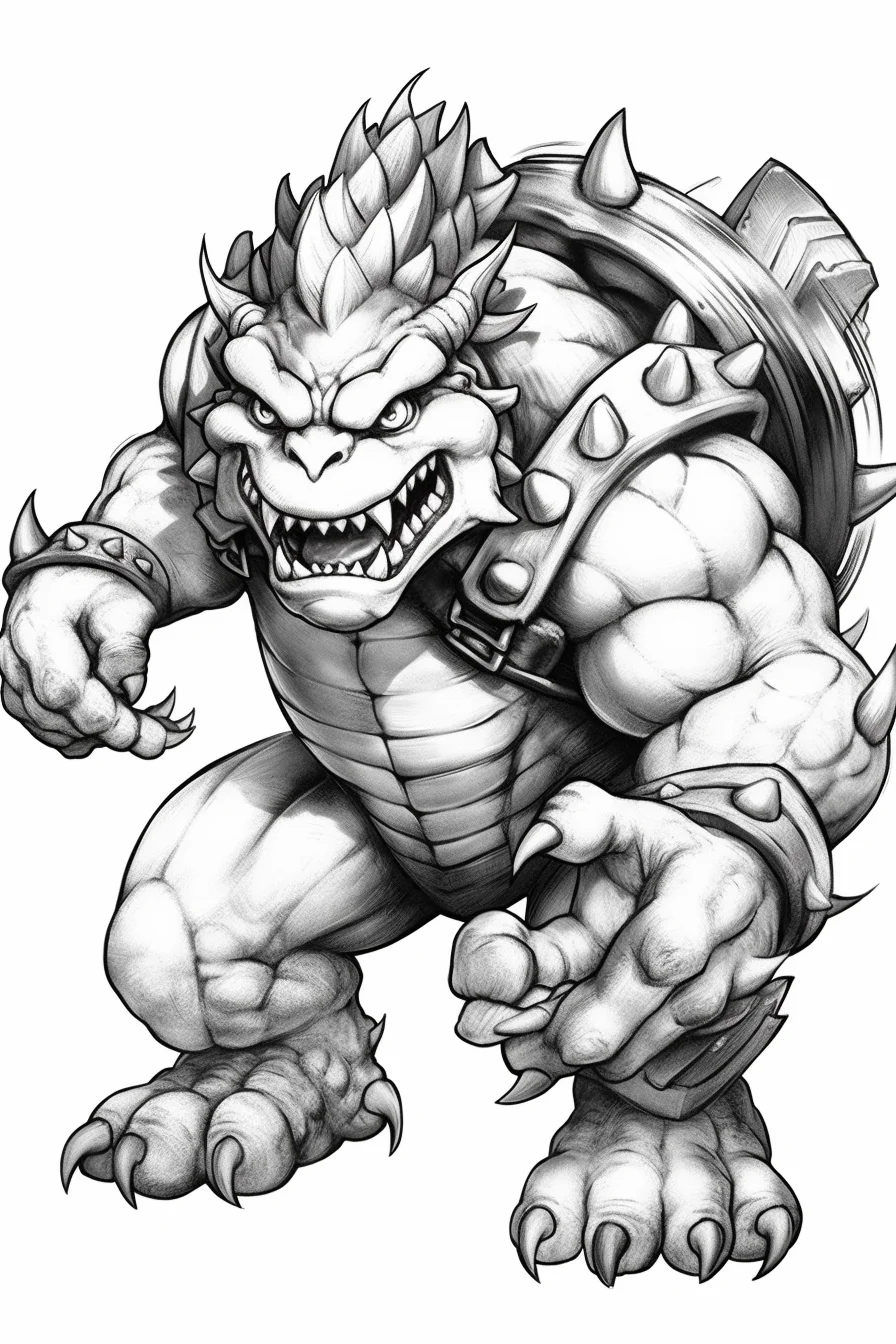Bowser The Super Mario Bros Movie coloring pages