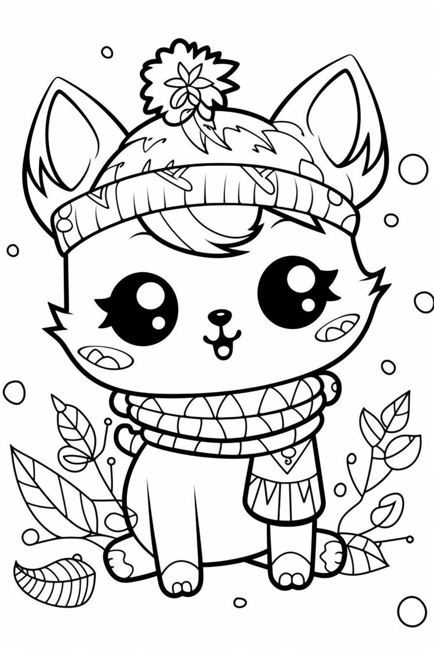 Cute easy colouring page
