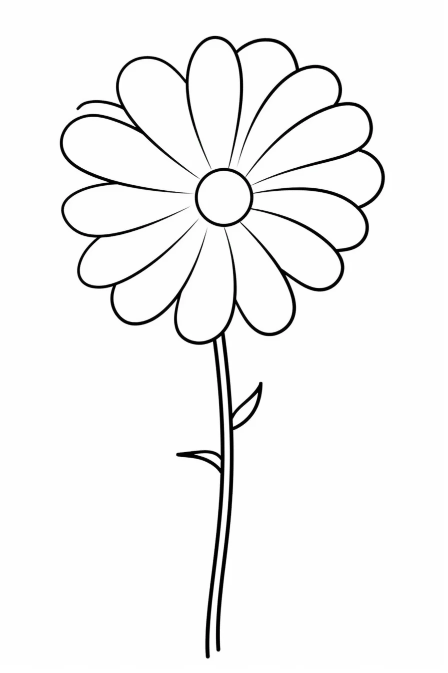 Cute easy flower coloring pages
