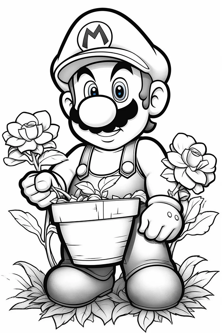 Easy The Super Mario Bros Movie coloring pages for girls