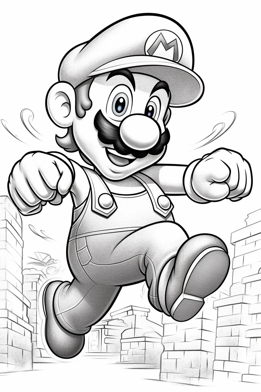 Easy The Super Mario Bros Movie coloring pages for kids