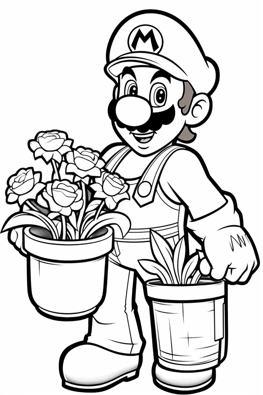 Easy The Super Mario Bros Movie coloring pages free printable
