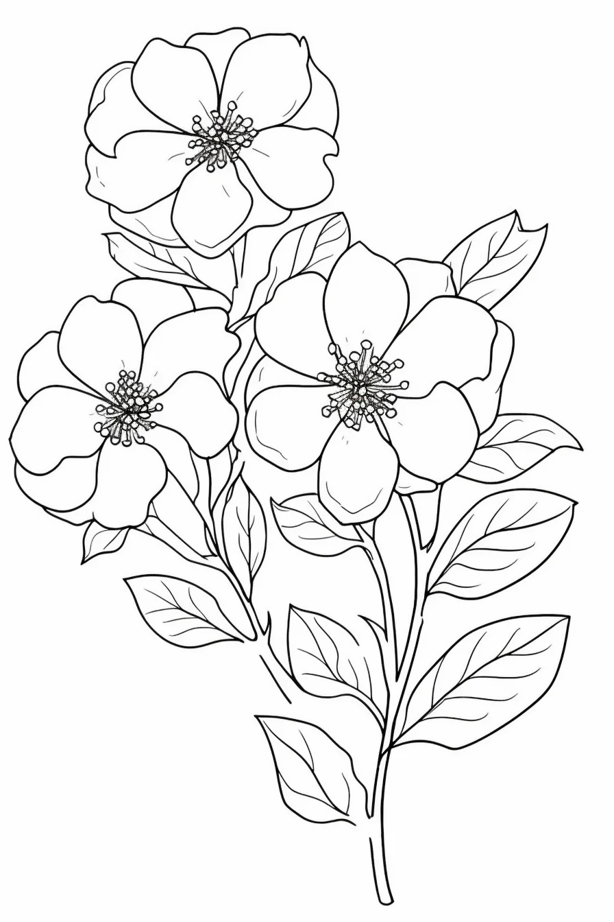 Easy flower coloring pages for adults